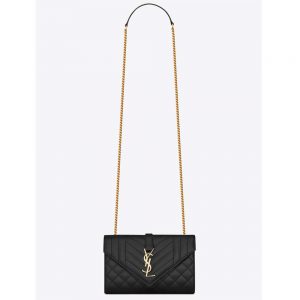 Saint Laurent YSL Women Envelope Small Grain De Poudre Embossed