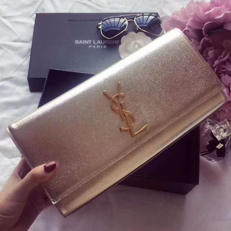 saint laurent silver clutch