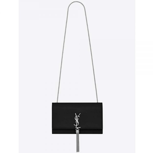 Saint Laurent YSL Women Kate Medium Tassel Grain De Poudre Embossed