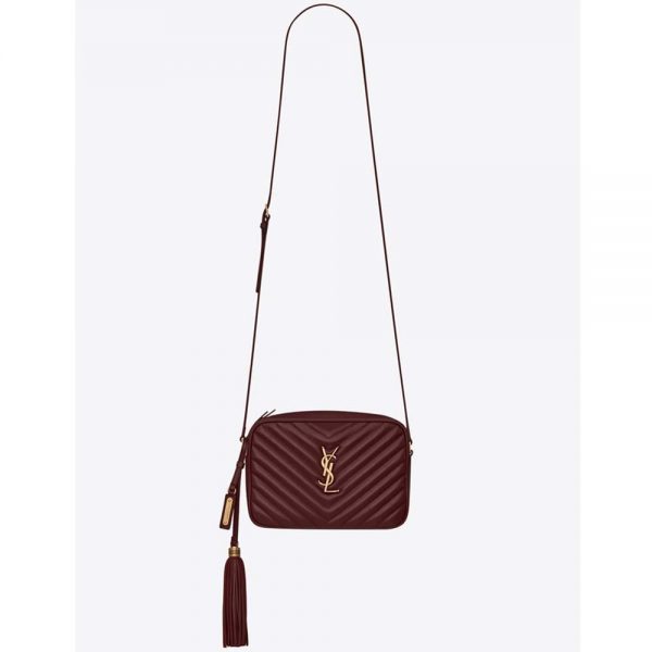 Saint Laurent YSL Women Lou Camera Bag Matelasse Leather-Maroon