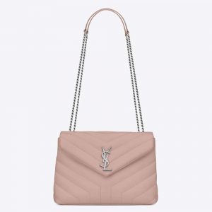 Saint Laurent YSL Women Loulou Small Matelasse Y Leather-Pink