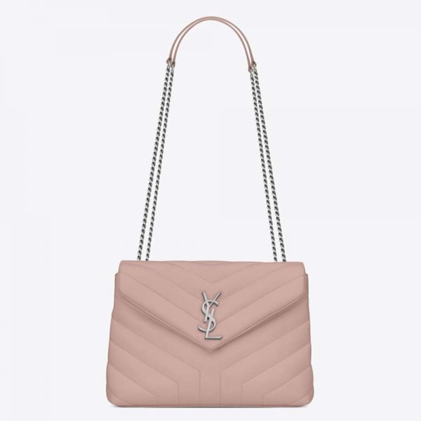 Saint Laurent YSL Women Loulou Small Matelasse Y Leather-Pink