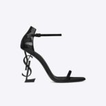 Saint Laurent YSL Women Opyum 110 Sandals Patent Leather-Black
