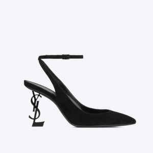 Saint Laurent YSL Women Opyum Slingback Pump Suede 85mm Heel