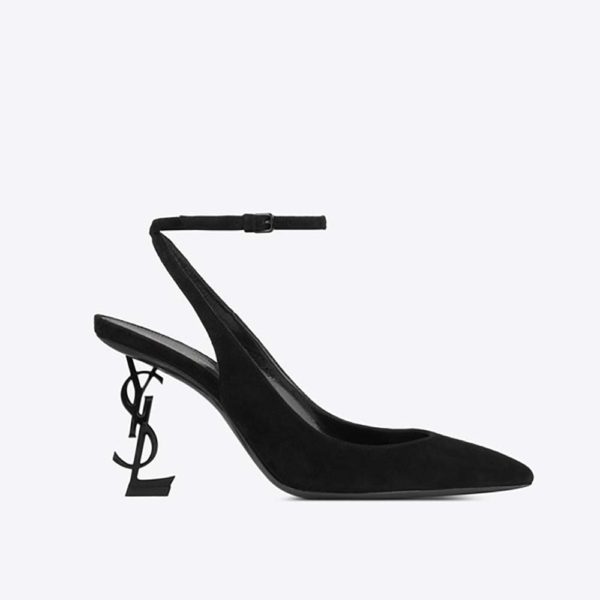 Saint Laurent YSL Women Opyum Slingback Pump Suede 85mm Heel