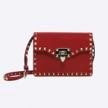 Valentino Garavani Rockstud Small Cross Body Bag in Calfskin-Red