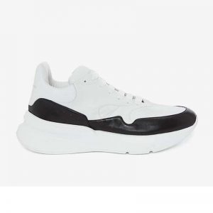 Alexander Mcqueen Unisex Oversized Runner in Nappa Calf Leather-Black