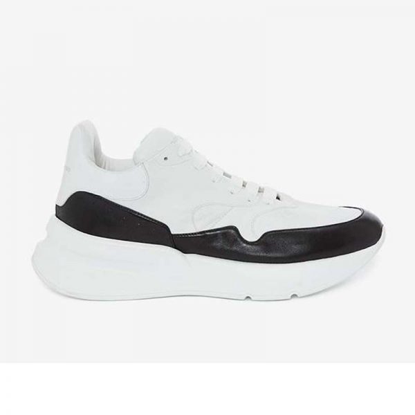 Alexander Mcqueen Unisex Oversized Runner in Nappa Calf Leather-Black