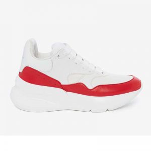 Alexander Mcqueen Unisex Oversized Runner in Nappa Calf Leather-Red