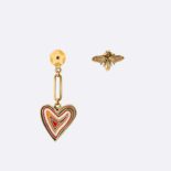 Dior Women "Dioramour" Heart and Bee Asymmetric Earrings