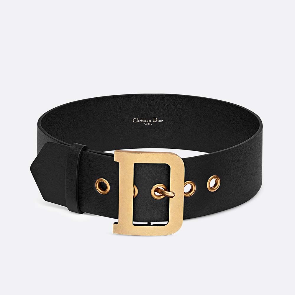 Dior Women Diorquake Belt in Black Calfskin