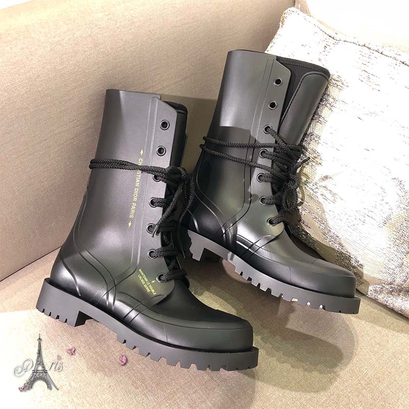 dior rubber combat boots
