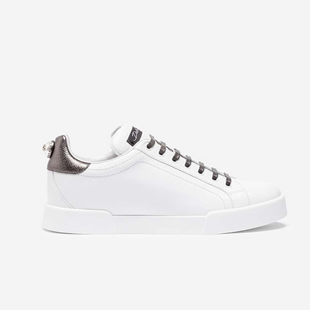 Dolce Gabbana D&G Women Shoes Zapatillas De Piel Con Aplicacion