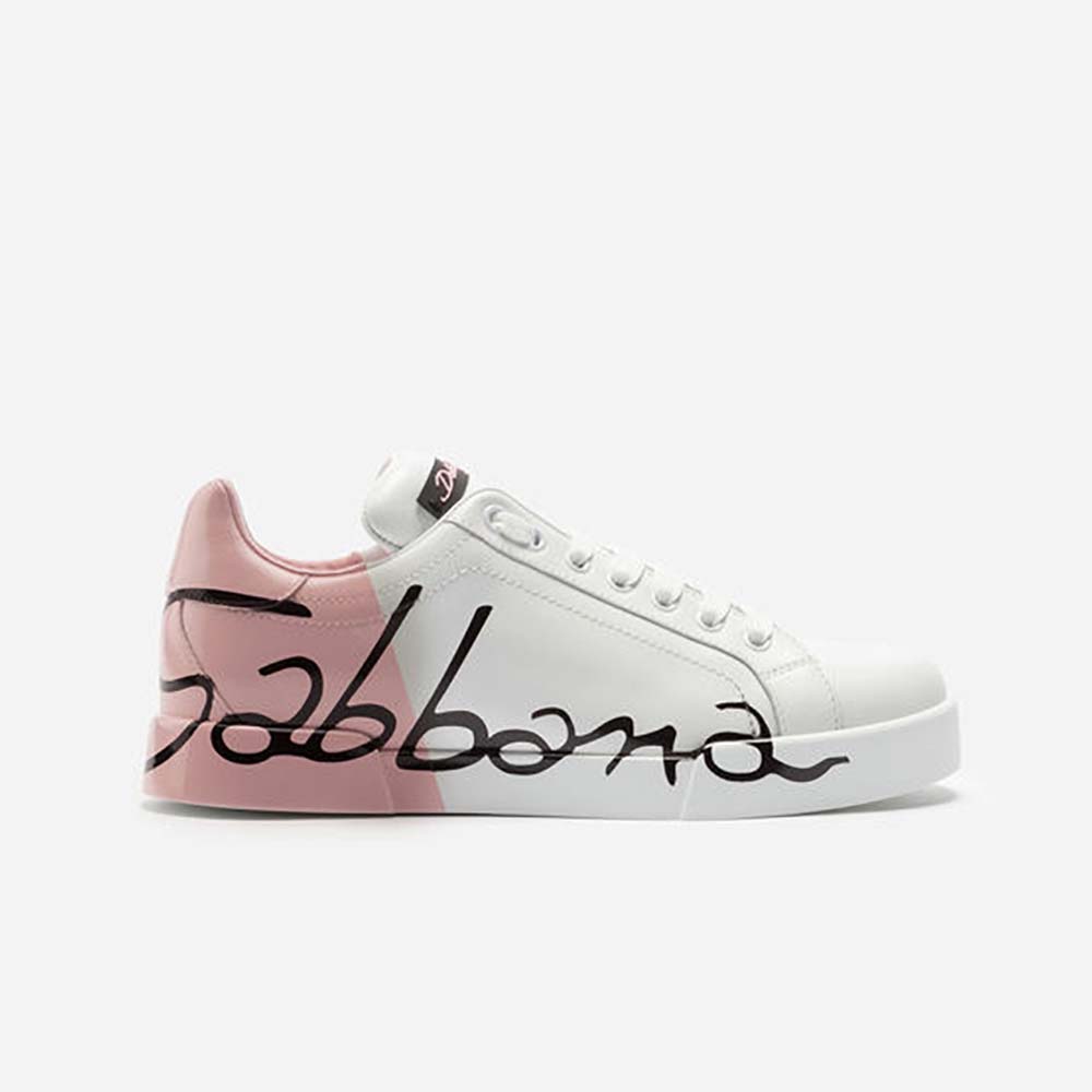 Dolce Gabbana D&G Women Shoes Zapatillas Portofino De Piel-Pink