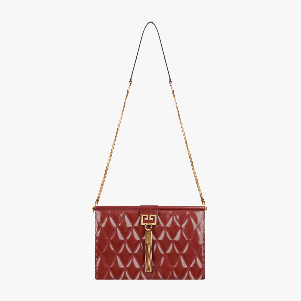 Givenchy Women Medium Gem Bag In Diamond Quilted Leather-Orange