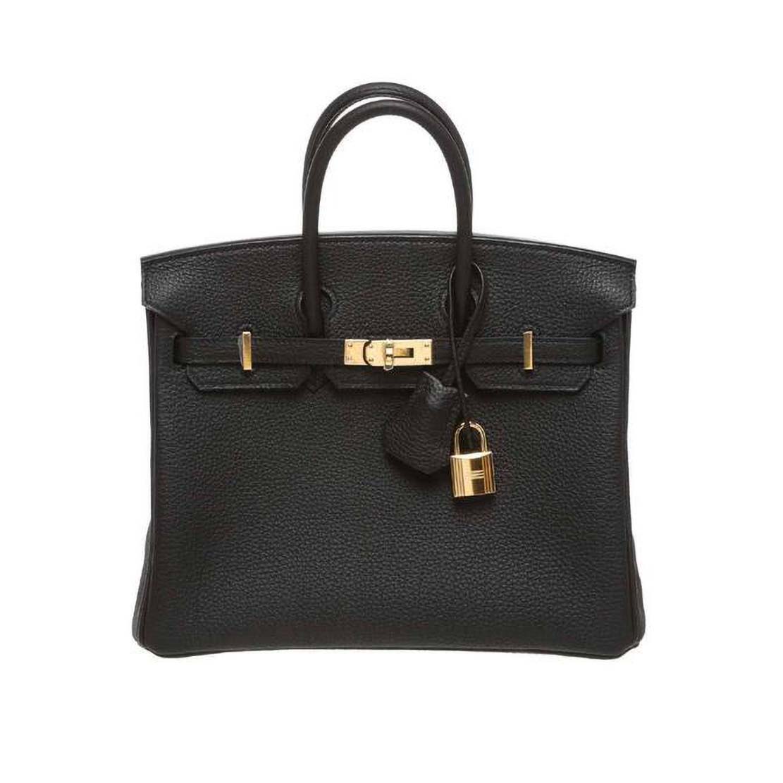 Hermes Birkin 25 Bag in Togo Leather with Gold Hardware-Black