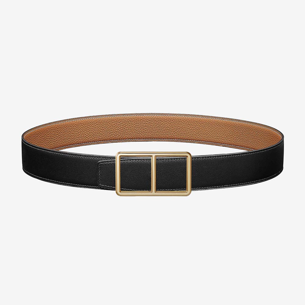 Hermes Men Officier Belt Buckle & Reversible Leather Strap 38 mm-Brown