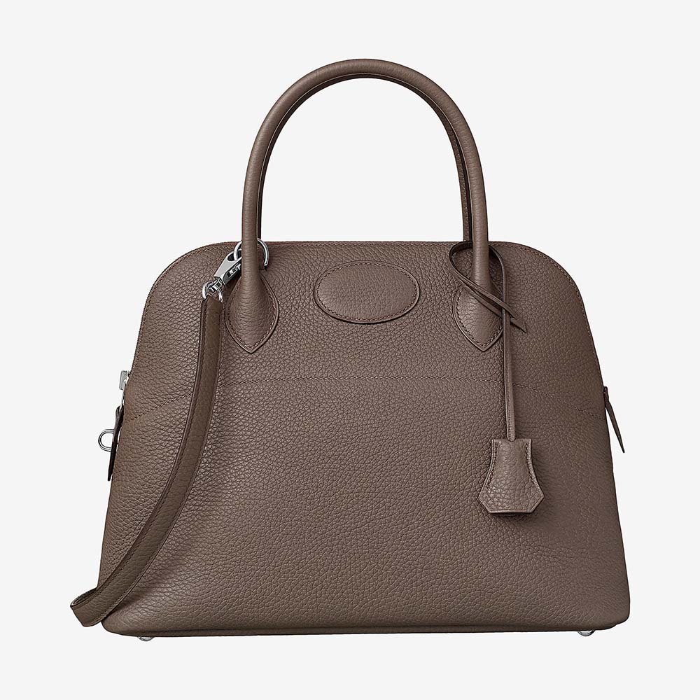 Hermes Women Bolide 31 bag in Taurillon Clemence Leather-Silver