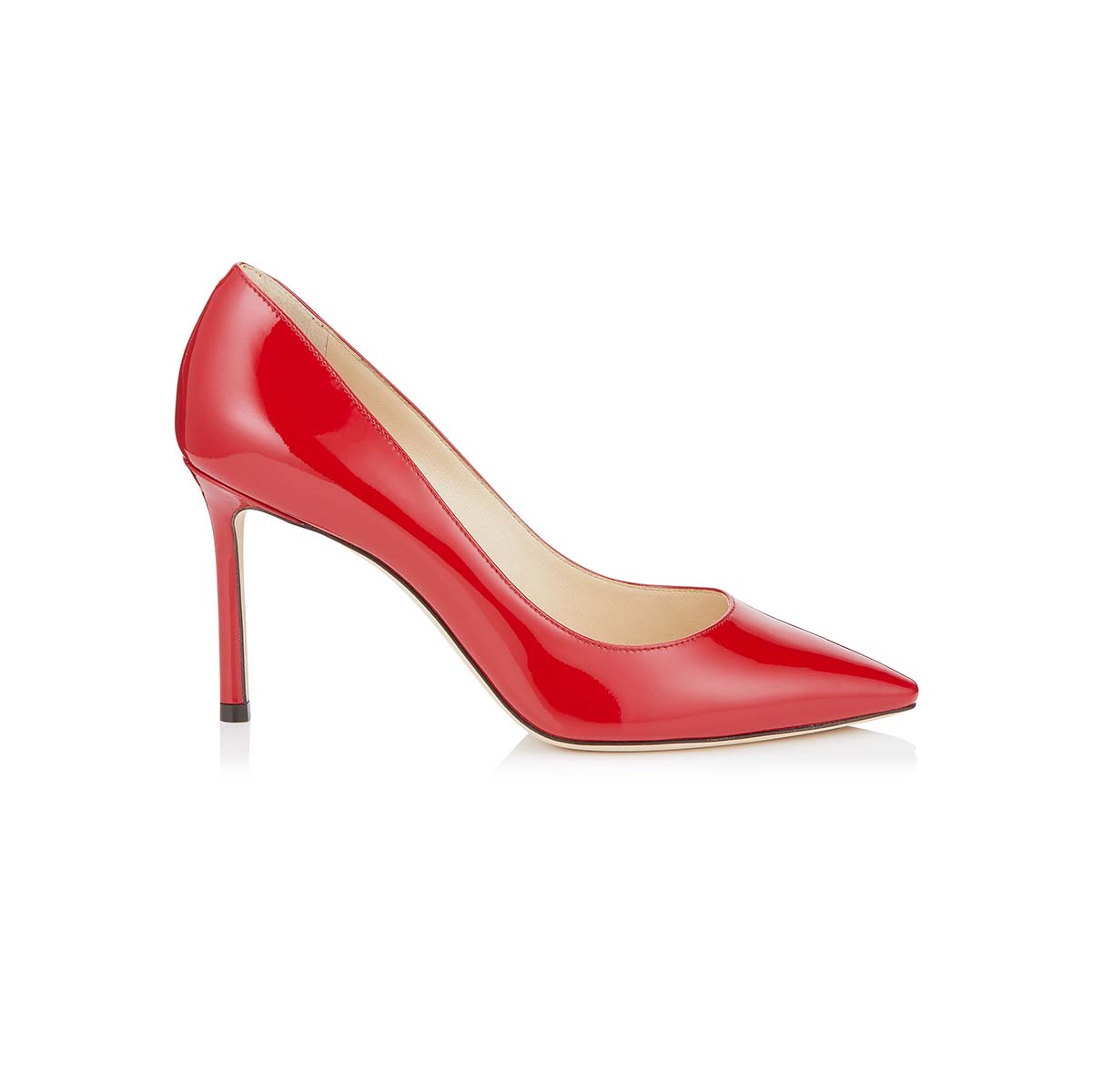 Jimmy Choo Women Romy 85 Patent Leather Pointy Toe Pumps Shoes-Red