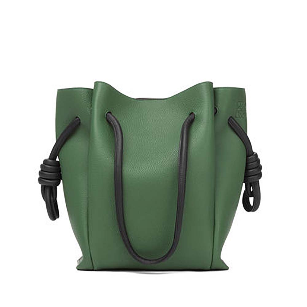 Loewe Women Flamenco Knot Tote Small Bag Forest Green/Black