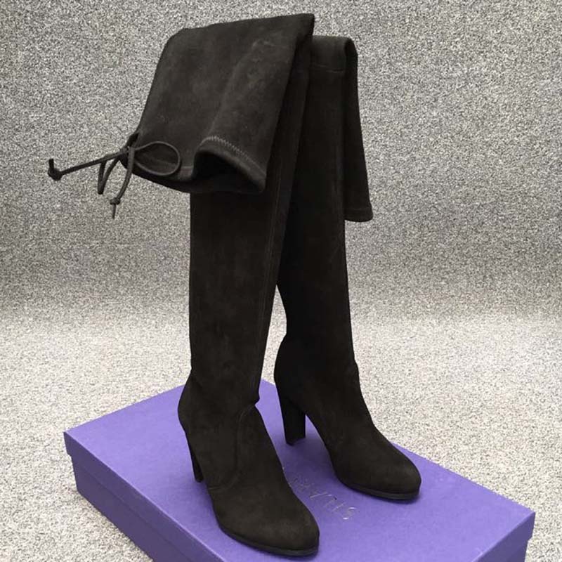Stuart Weitzman Women Shoes The Tieland Boot 70mm Heel-Black