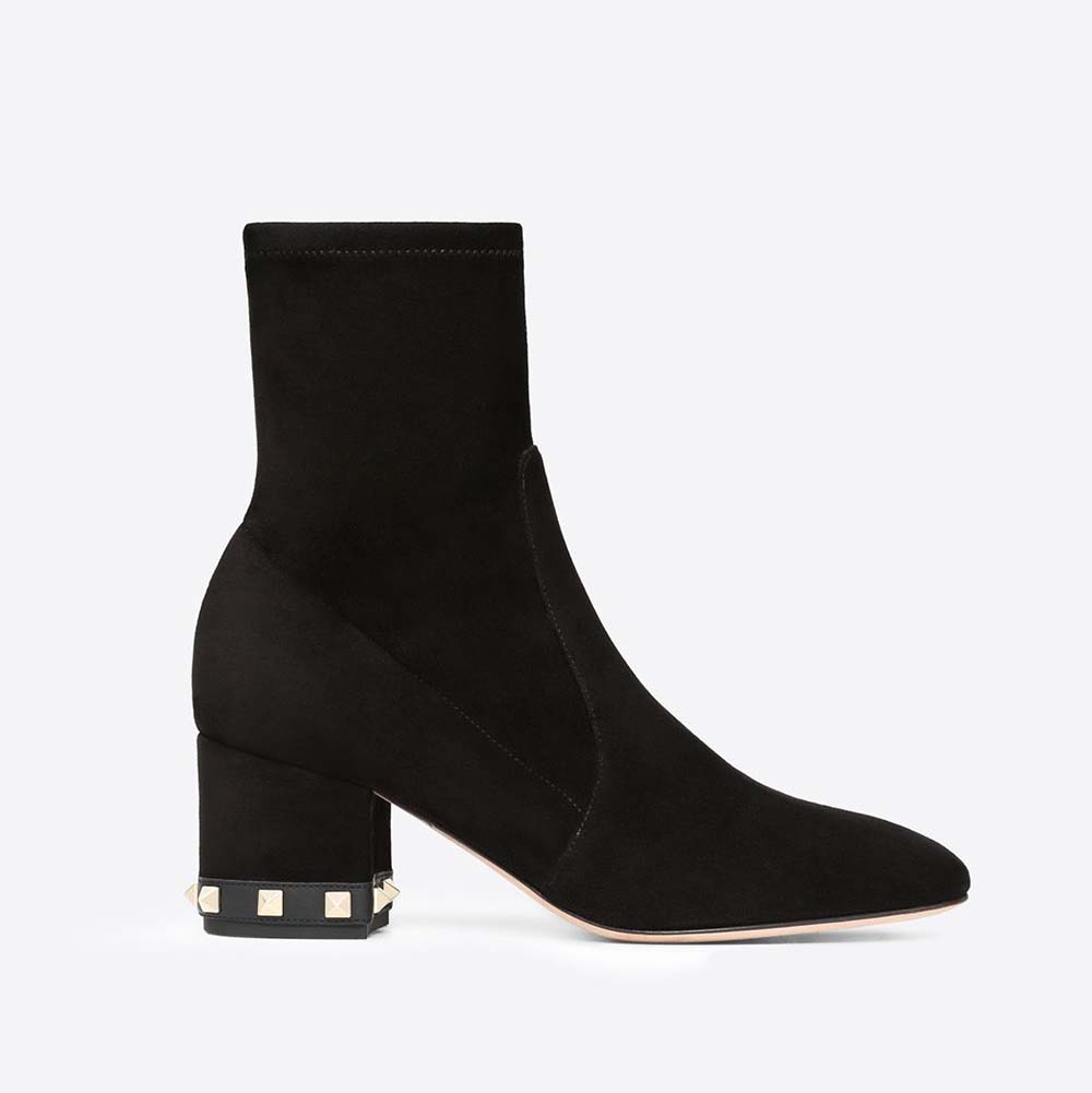 Valentino Women Shoes Rockstud Ankle Boot 60mm Heel-Black