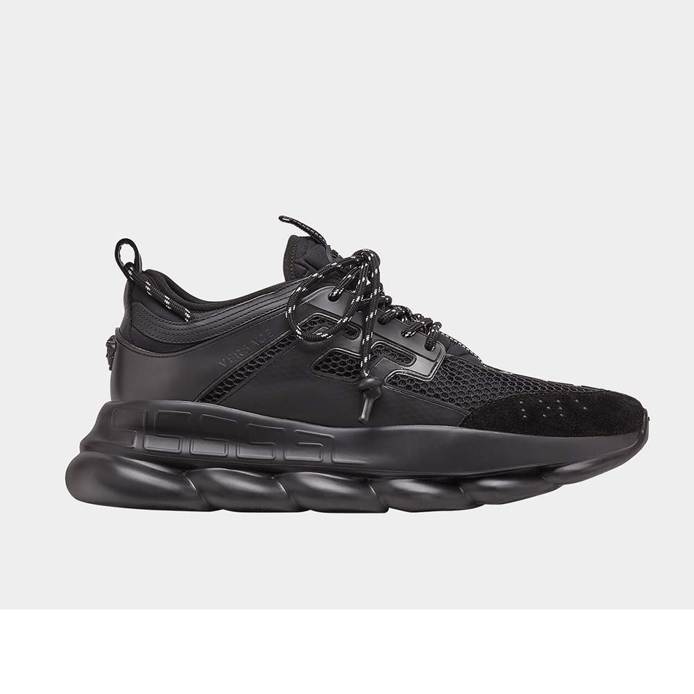 Versace Men Chain Reaction Sneakers-Black