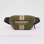 Burberry Men Logo and Icon Stripe Print ECONYL® Sonny Bum Bag