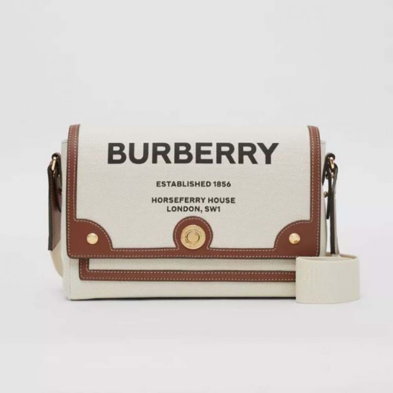 Burberry Women Horseferry Print Canvas Note Crossbody Bag