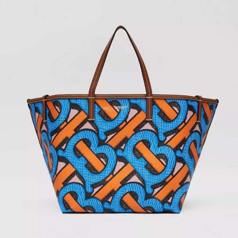 Burberry Women Mini Monogram Print E-canvas Beach Tote