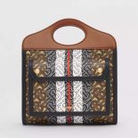 Burberry Women Mini Monogram Stripe E-canvas Pocket Bag