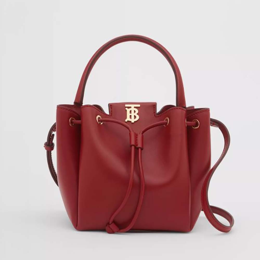 burberry monogram motif leather bucket bag