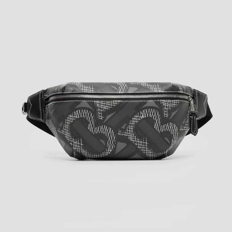 Burberry Women Monogram Print E-canvas Sonny Bum Bag