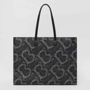 Burberry Women Monogram Print E-canvas Tote Bag