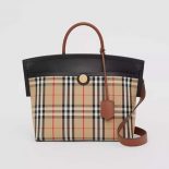 Burberry Women Small Vintage Check Society Top Handle Bag