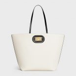 Celine Women Cabas Maillon Triomphe in Textile and Calfskin