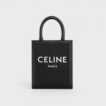 Celine Women Mini Vertical Cabas Celine in Textile with Celine Print and Calfskin
