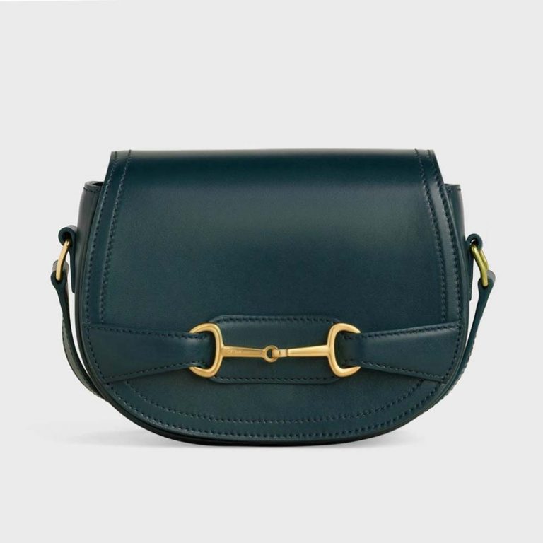 Celine Women Small Crecy Bag in Satinated Calfskin-Green