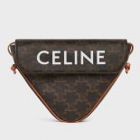 Celine Women Triangle Bag in Triomphe Canvas-Brown