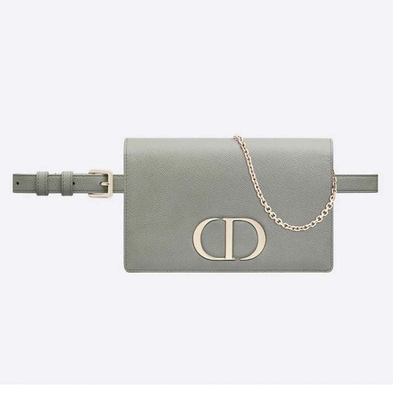 Dior Women 30 Montaigne 2-in-1 Pouch Stone Grained Calfskin