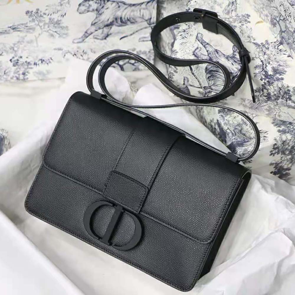 30 Montaigne Bag Black Box Calfskin