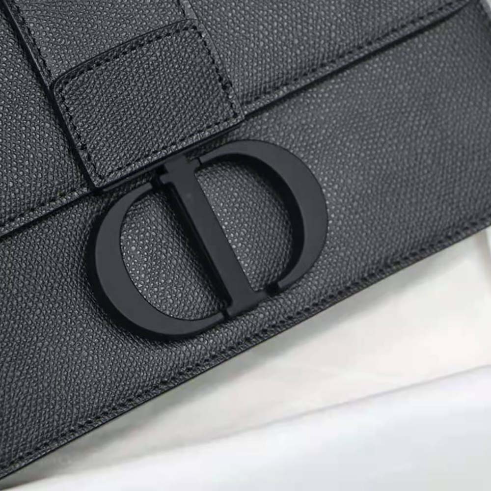 30 montaigne bag black ultramatte grained calfskin