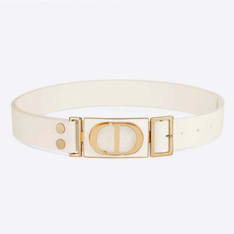 Dior Women 30 Montaigne Belt White Calfskin, 30 MM