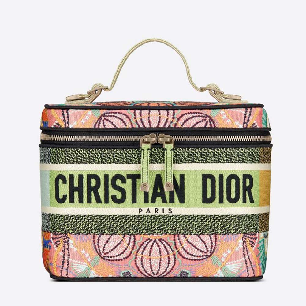 Dior Women DiorTravel Vanity Case Multicolor Dior in Lights Embroidery
