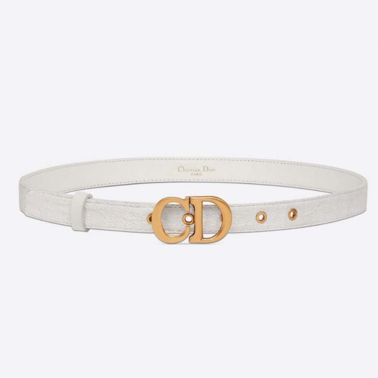 Dior Women Saddle Belt White Dior Oblique Jacquard