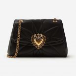 Dolce Gabbana D&G Women Large Devotion Shoulder Bag in Quilted Nappa Leather