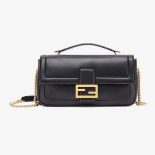 Fendi Women Baguette Chain Nappa Leather Bag-Black