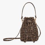 Fendi Women Mon Tresor Jacquard Fabric Interlace Mini-Bag