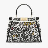 Fendi Women Peekaboo Iconic Mini Mr Doodle Cooperative Bag