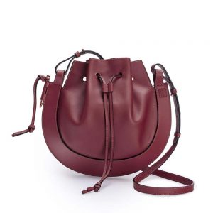 Loewe Women Horseshoe Bag in Nappa Calfskin-Maroon